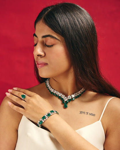 Pear Cut Emerald Bracelet